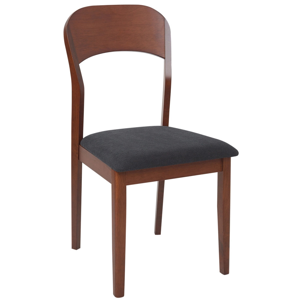 Set di 2 sedie da pranzo imbottite in stile tradizionale in marrone scuro e nero stile tradizionale classico