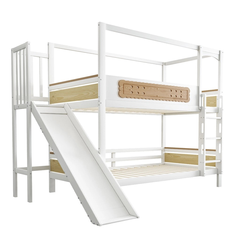 Letto a Castello Bambini con Scivolo e Scala ¨C MINIMAL ¨C Legno 90x200
