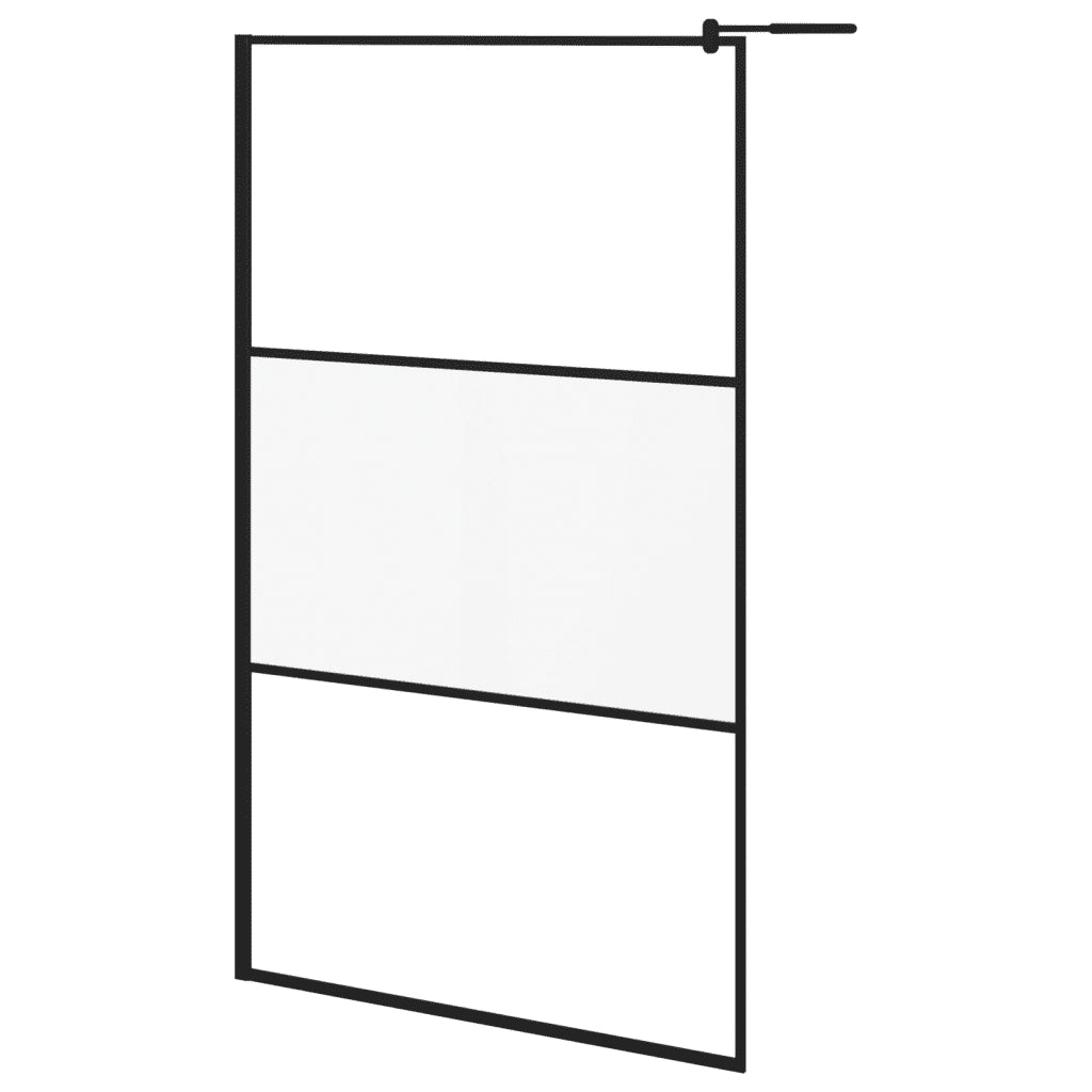Parete Doccia Walk in 115x195cm Vetro Semi Smerigliato ESG Nero cod mxl 77616