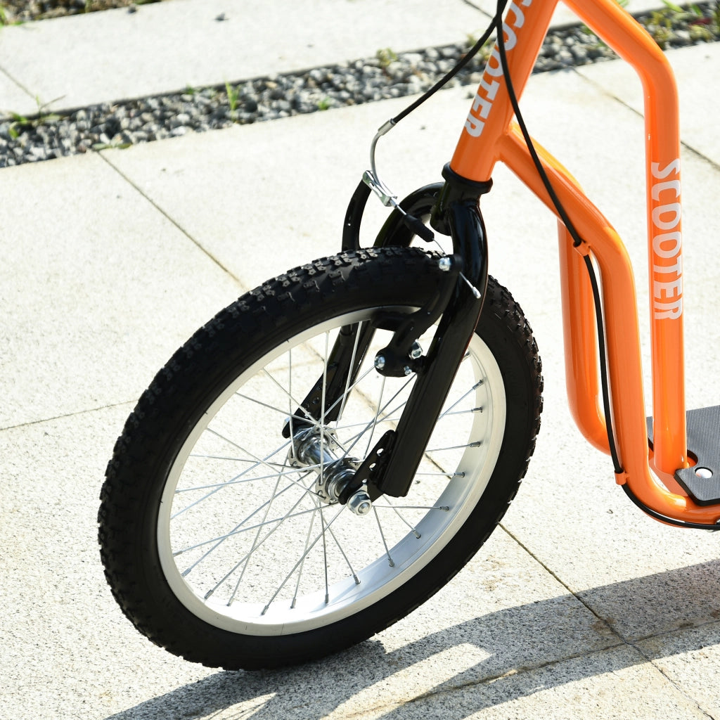 Scooter per bambini con manubrio regolabile ruote grandi e freno ¨C Minimal ¨C 16 pollici metallo arancione