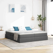 Letto con contenitore e materasso Grigio scuro 180 x 200 cm