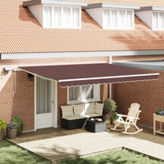 Tenda Retrattile Manuale con LED 450x300 cm Marrone 3215381