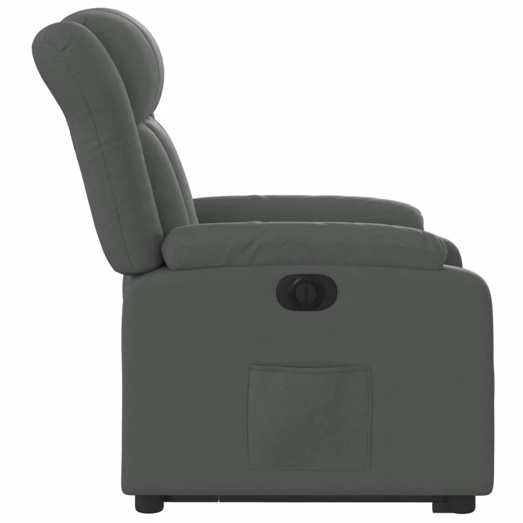 Poltrona Alzapersona Reclinabile Elettrica Grigio Scuro Tessuto 3205341