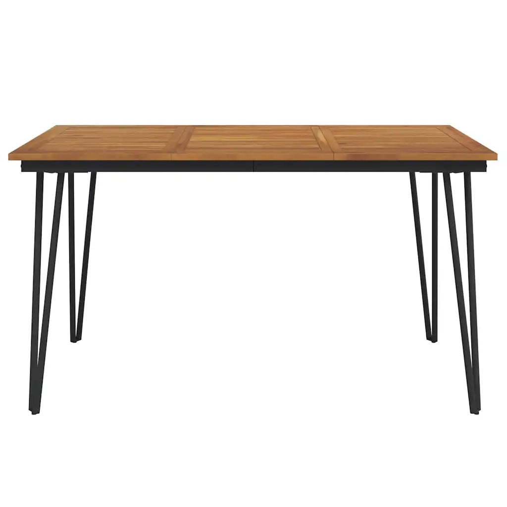Tavolo Giardino con Gambe Forcella 140x80x75 cm Massello Acaciacod mxl 78427