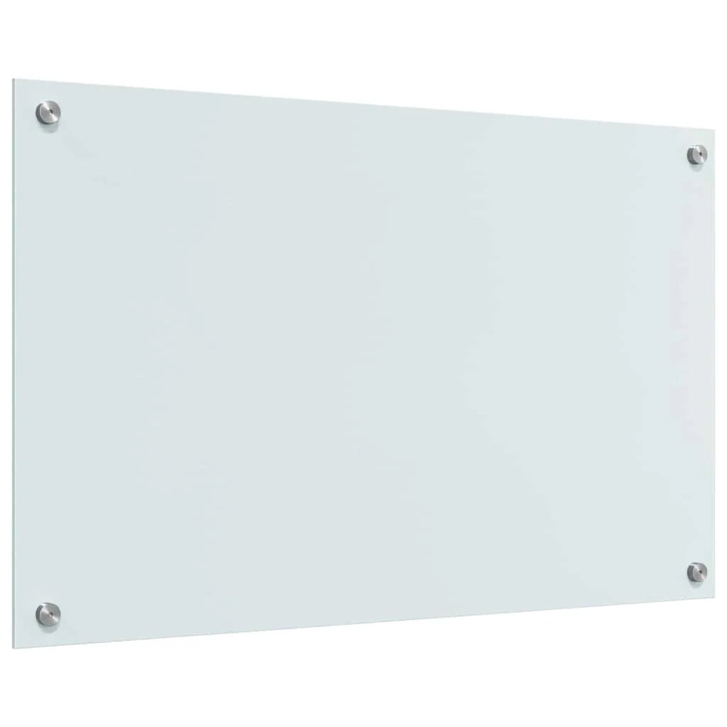Set di 2 paraschizzi da cucina rettangolari moderni 80 x 50 cm in vetro temperato bianco 02_0056286
