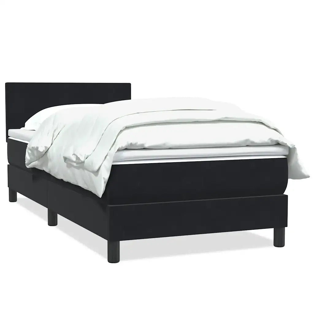 Giroletto a Molle con Materasso Nero 90x210 cm in Velluto 3316001