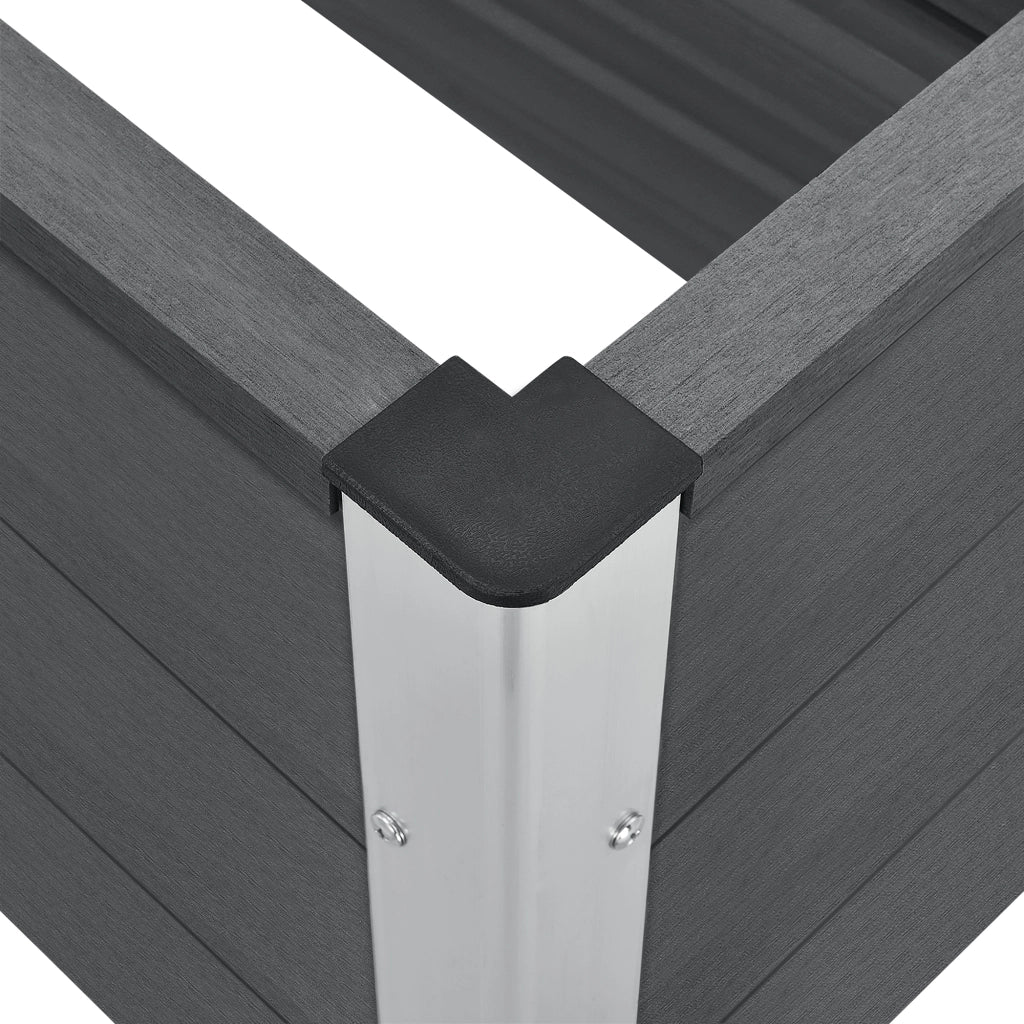 Fioriera da Giardino Esens in WPC Portafiori con Fondo Aperto 100x50x50 cm - Grigio NEU.HOLZ