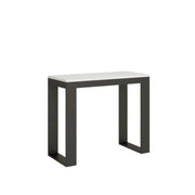Consolle allungabile 90x40/196 cm Tecno Small Evolution bianco frassino telaio e gambe antracite