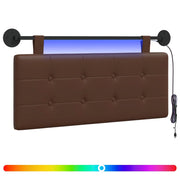 Testiera | Testata sospesa Con luce LED Marrone Similpelle