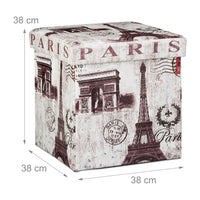 Sgabello pieghevole contenitore panca pieghevole 38 x 38 cm multicolore 2013095