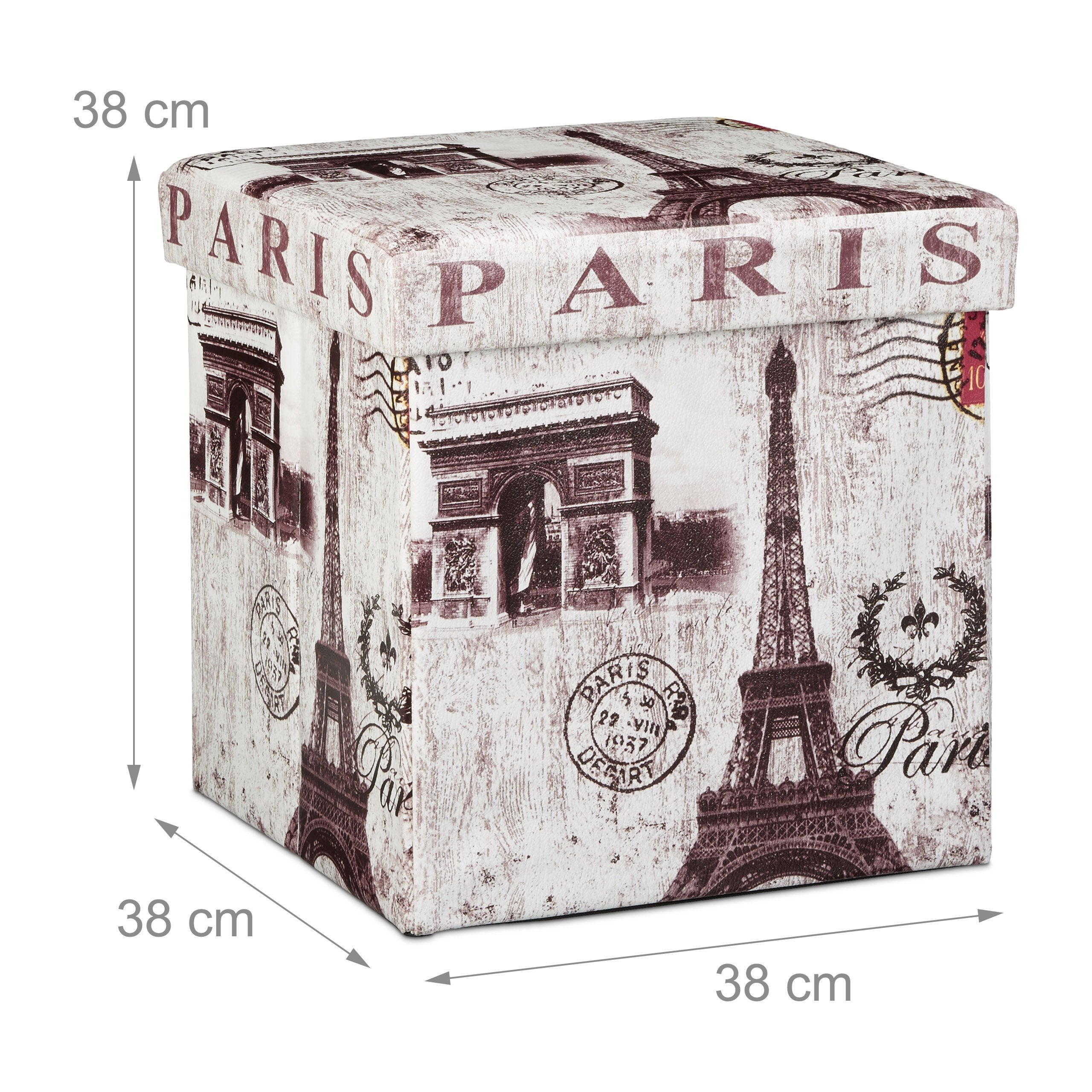 Sgabello pieghevole contenitore panca pieghevole 38 x 38 cm multicolore 2013095