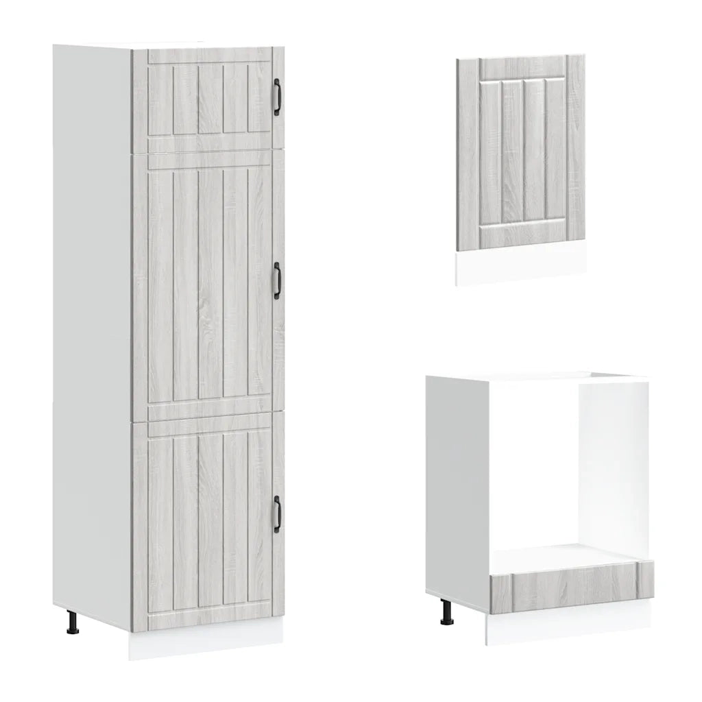 vidaXL Set Mobili da Cucina 7 pz Lucca Grigio Sonoma in Truciolato