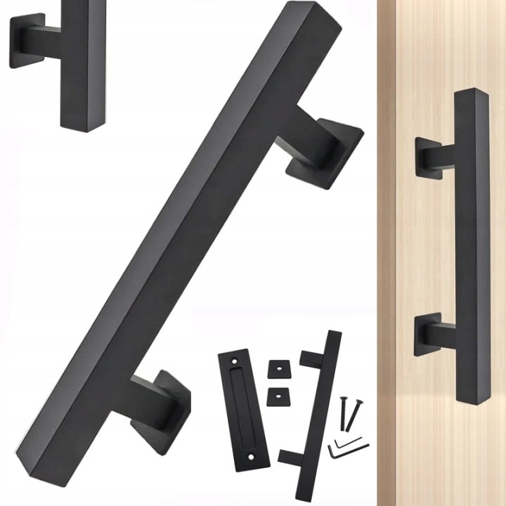 Maniglia per porte scorrevoli, nera, maniglia retro loft premium