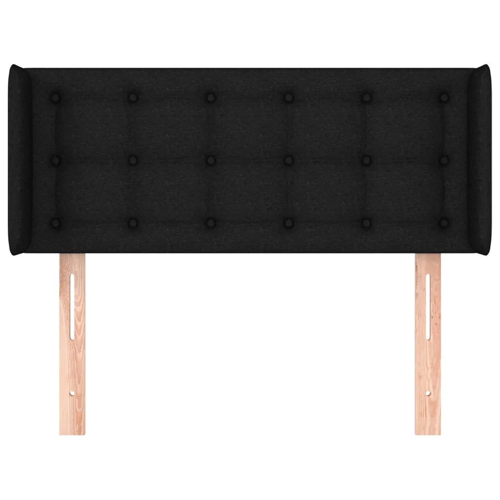 Testiera ad Orecchio-Testata con Orecchie Nera 103x16x78/88 cm in Tessuto 562320