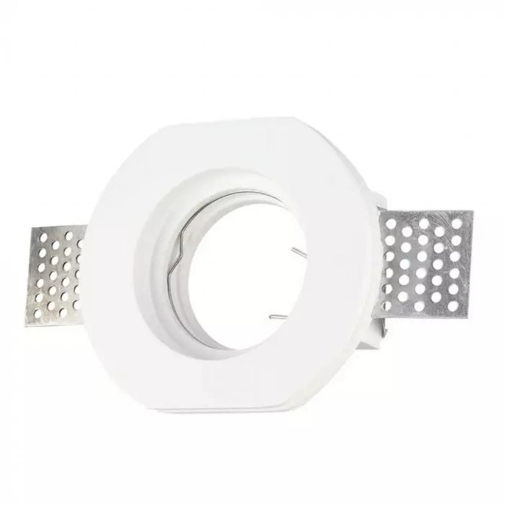 Porta faretto da incasso rotondo GU10 MASSIONE GYPSUM BIANCO
