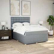 Giroletto a Molle con Materasso Grigio Chiaro 160x200cm Tessuto
