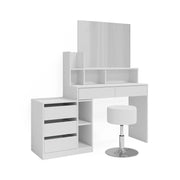 Vicco Tavolino da toilette Bianco 139.8 cm con sgabello