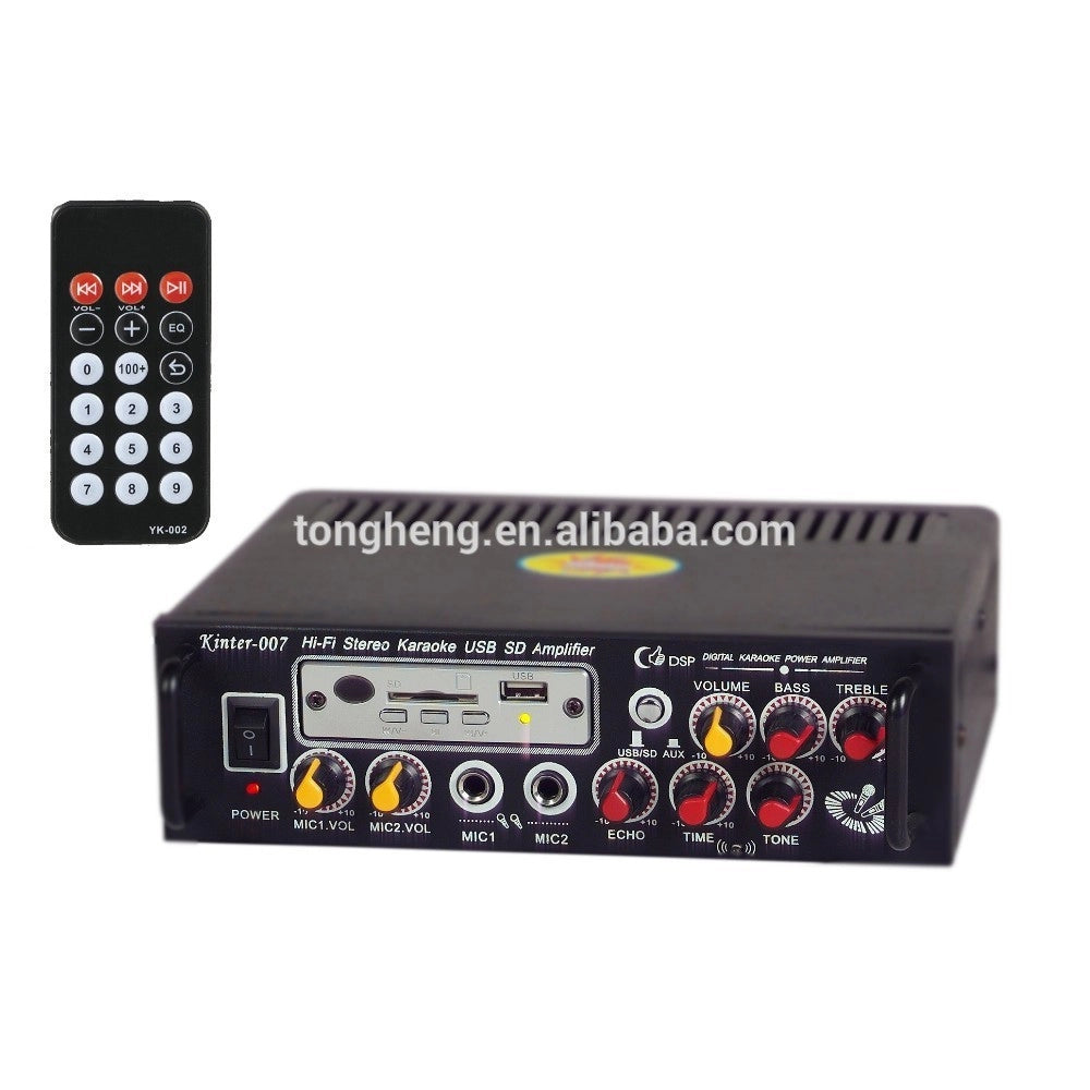 Trade Shop - Amplificatore Audio Stereo Mp3 Usb Sd Card Radio Fm 50w 2 Ingressi Rca Ma-007 -