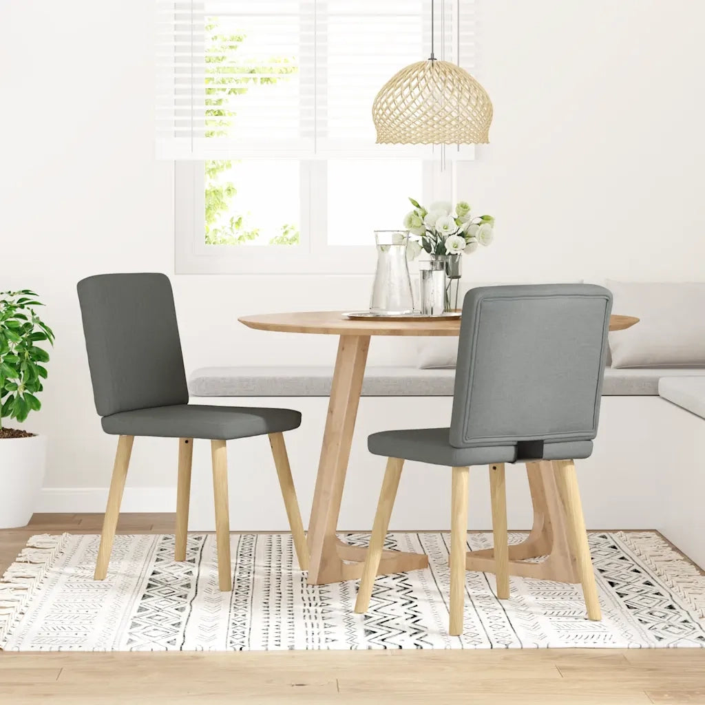 Sedie da Pranzo 2 pz Grigio Scuro in Tessuto 4101198