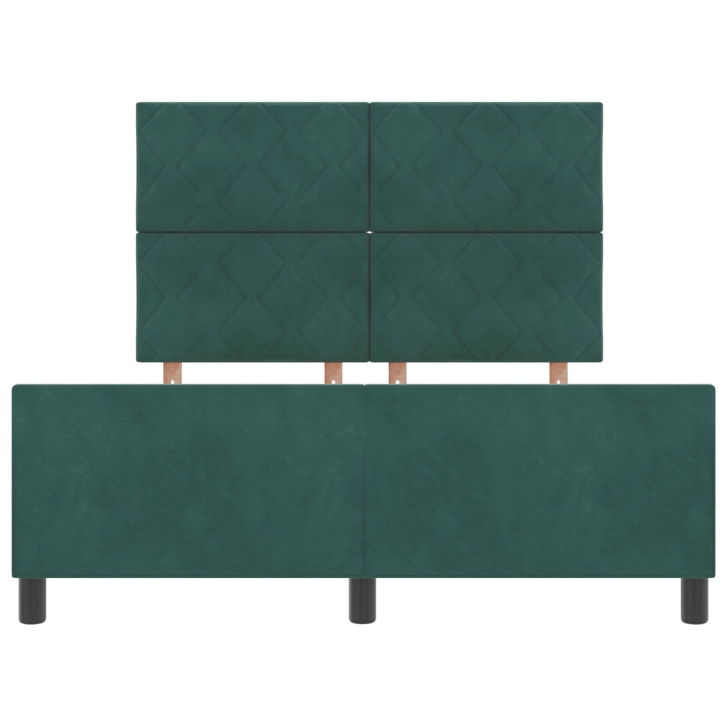 Letto Verde Scuro 140x200 cm Velluto
