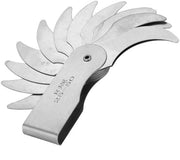 Misuratore di Raggio Portatile - Costruito con Acciaio Inossidabile - Convessità/Concavità - Intervallo di Misura R0.3-100MM - Scala di Divisione - Duraturo e Resistente all'Ossidazione - Misuratore di Raggio