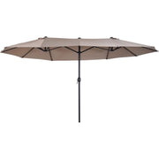Parasole Ombrellone Doppio Rettangolare Per Giardino Piscina E Terrazzo Copertura Ombra Extra Large Schermatura Solare Per Aree Relax Cortile Veranda E Spazi Esterni 4.6 x 2.4 M Caffè