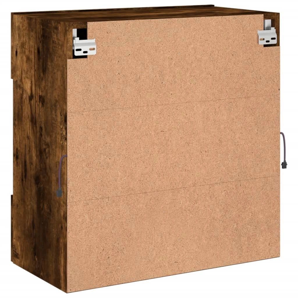 Mobile TV multimediale scaffale TV credenza mobile TV sala da pranzo soggiorno parete attrezzata per camera da letto con luci LED rovere affumicato 58,5 x 30 x 60,5 cm marrone 02_0027986