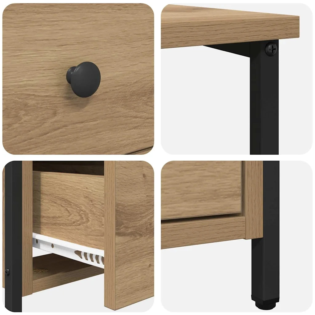 vidaXL Armadio da Notte rovere artigianale 30 x 60 x 60 cm