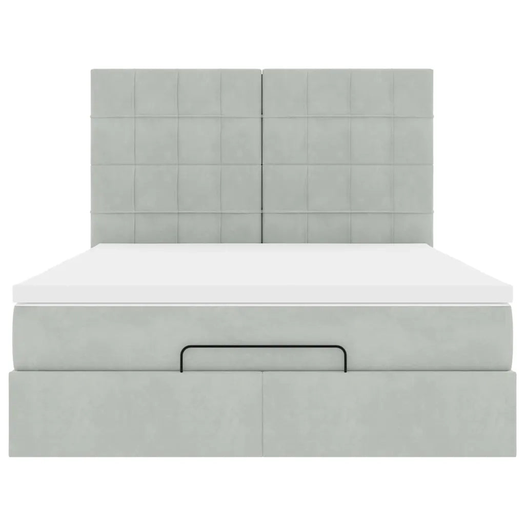 Struttura Letto Pouf con Materassi 140x190 cm Velluto 3313469
