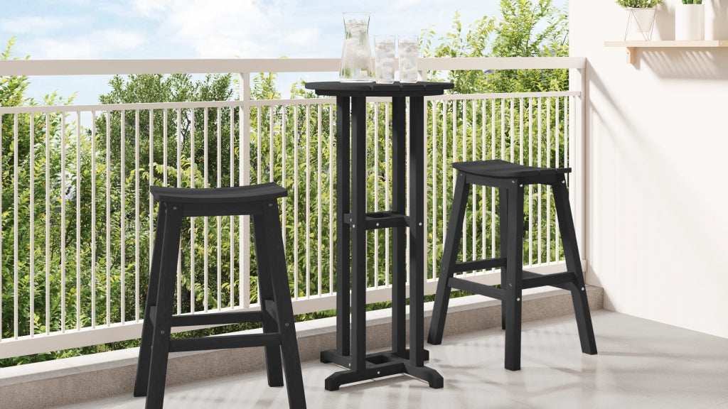Tavolo Bar Nero 55x55x107 cm HDPE