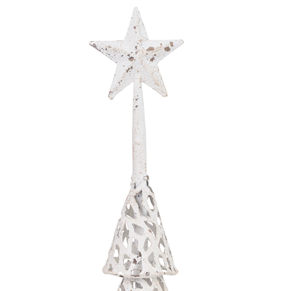 Set di 2 alberi in metallo bianco, 15x15x53 cm e 13x13x45 cm (altezza)
