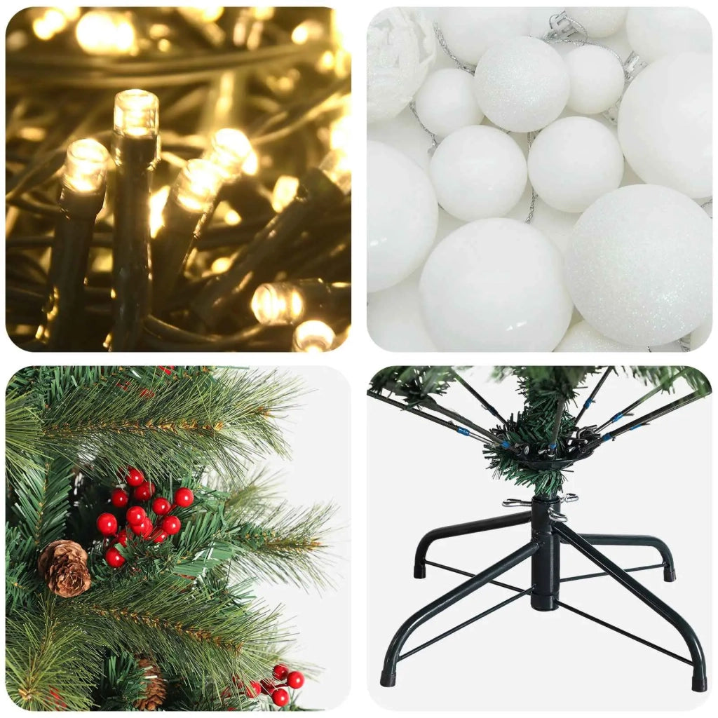 Albero di Natale artificiale con palline 180 cm 300 LED 3467110