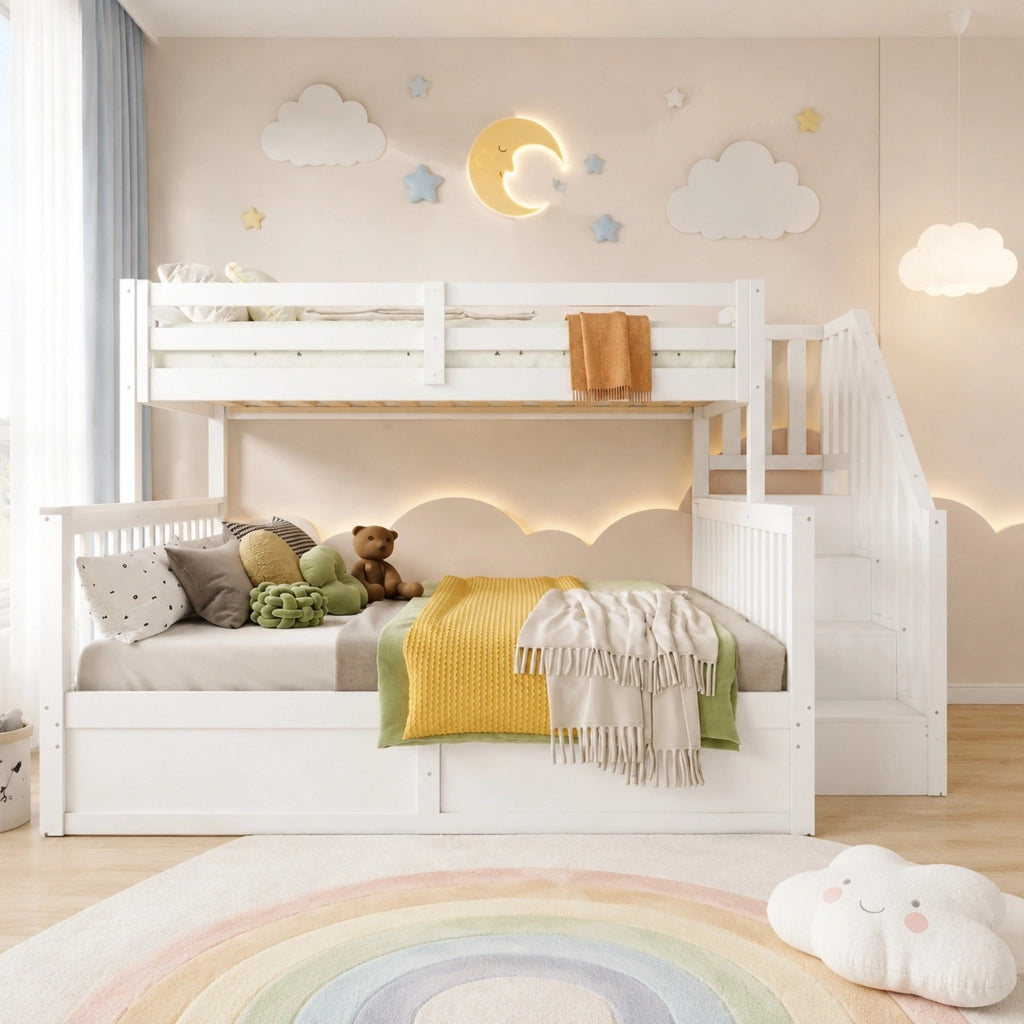 Letto a castello 90x200 e 140x200 cm con vano idraulico