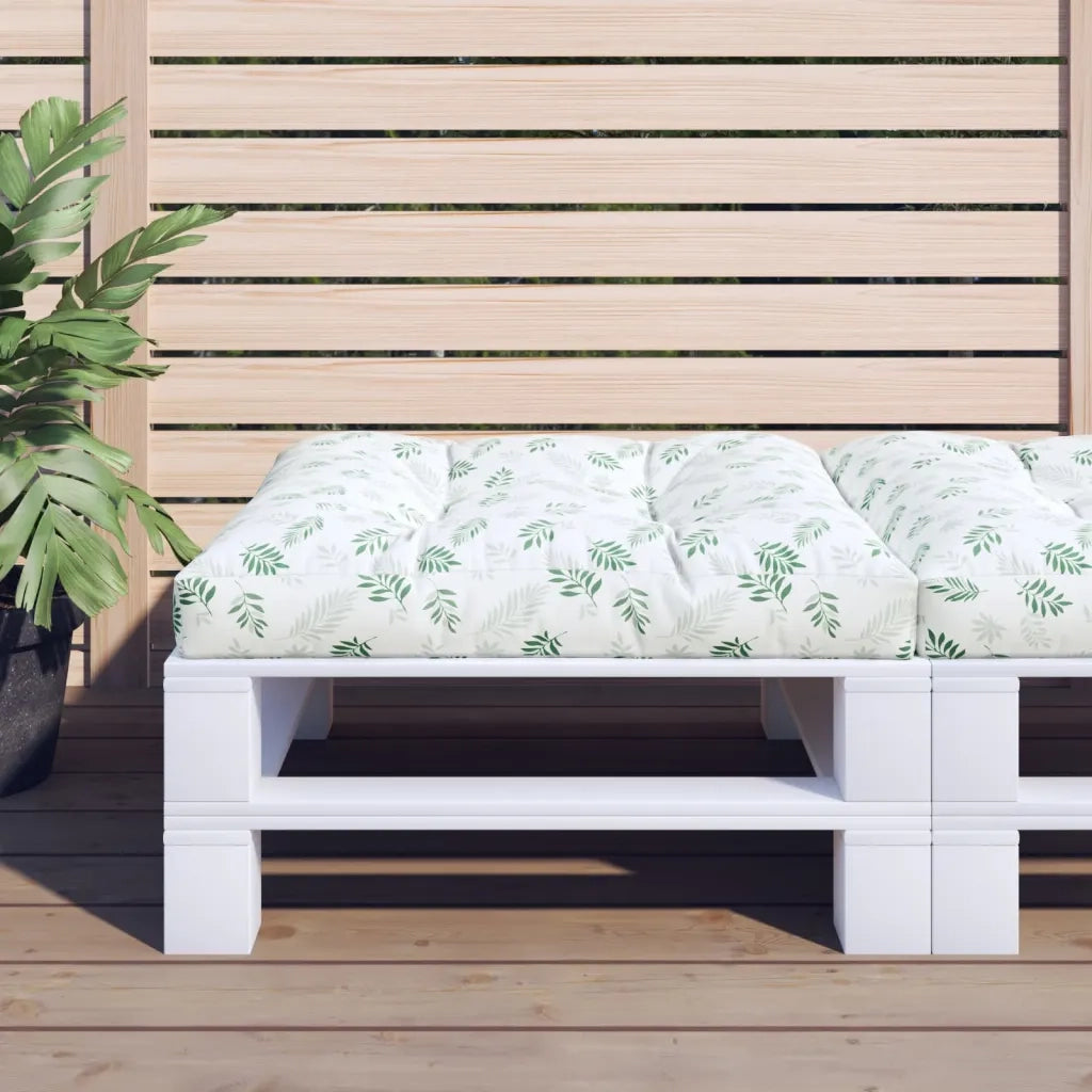 Cuscino per pallet | Cuscini per sedie con Motivo a Foglie 80x80x12 cm in Tessuto