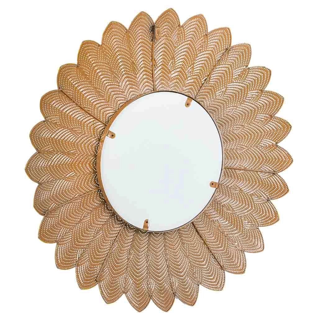Specchio da parete in metallo dorato 72,5x4,5x72,5h