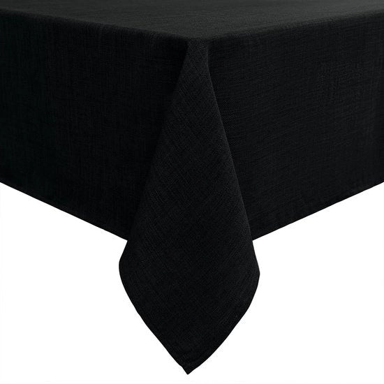 Tavolo con Finitura Lino Quadro 140 x 140 cm Tavolo con Finitura Lino Tavolo con Finitura Lino Resistenze Acqua Tavolo con Finitura Lino Tavolo con Finitura Lino Protezione Macchie, Nero