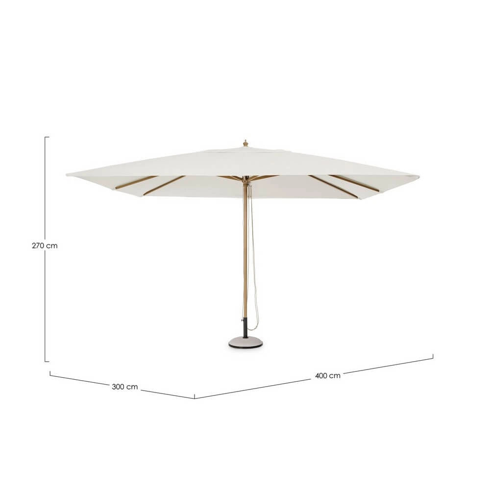 Ombrellone da Giardino Rettangolare 3x4m Palo Effetto Legno - KALYON