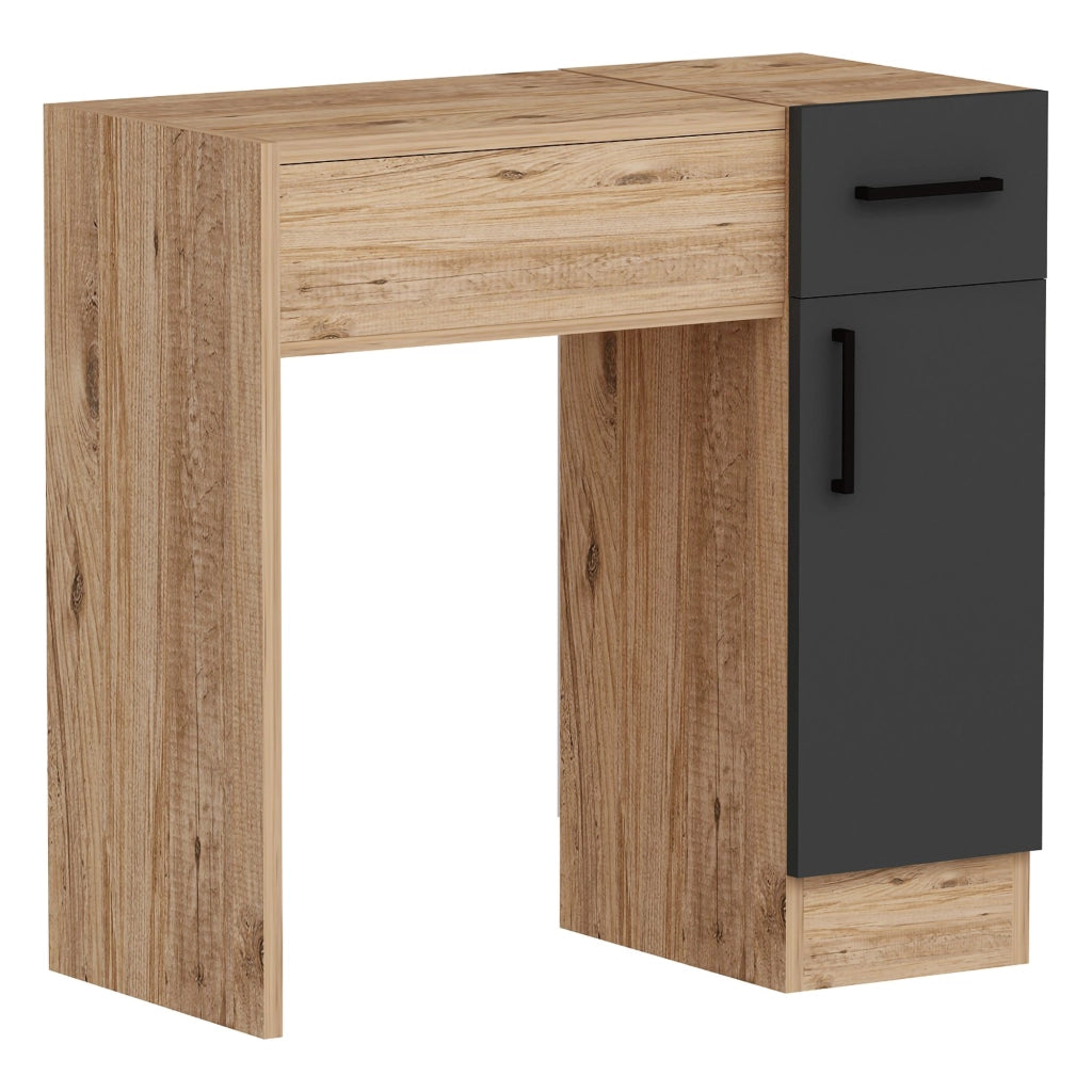 Mobile da Trucco Rodano, Toeletta Specchio Incluso, 77x37x109h cm Marrone Rovere