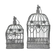 Set di 2 gabbie rettangolari bianco ossidato in Acciaio cm 18 5x19x42 - NARDI