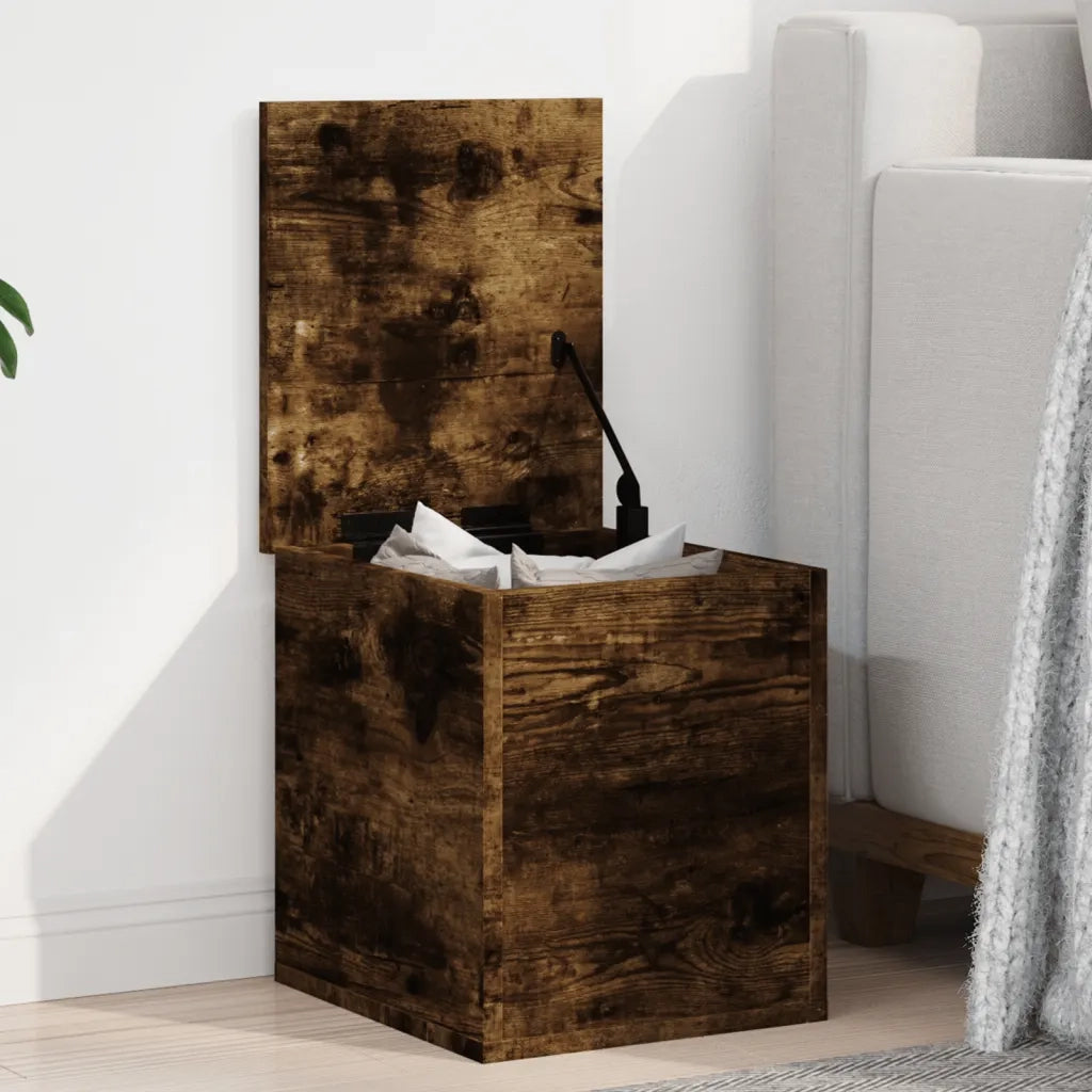 vidaXL Contenitore Portaoggetti Rovere Fumo 30x35x35 cm in Truciolato