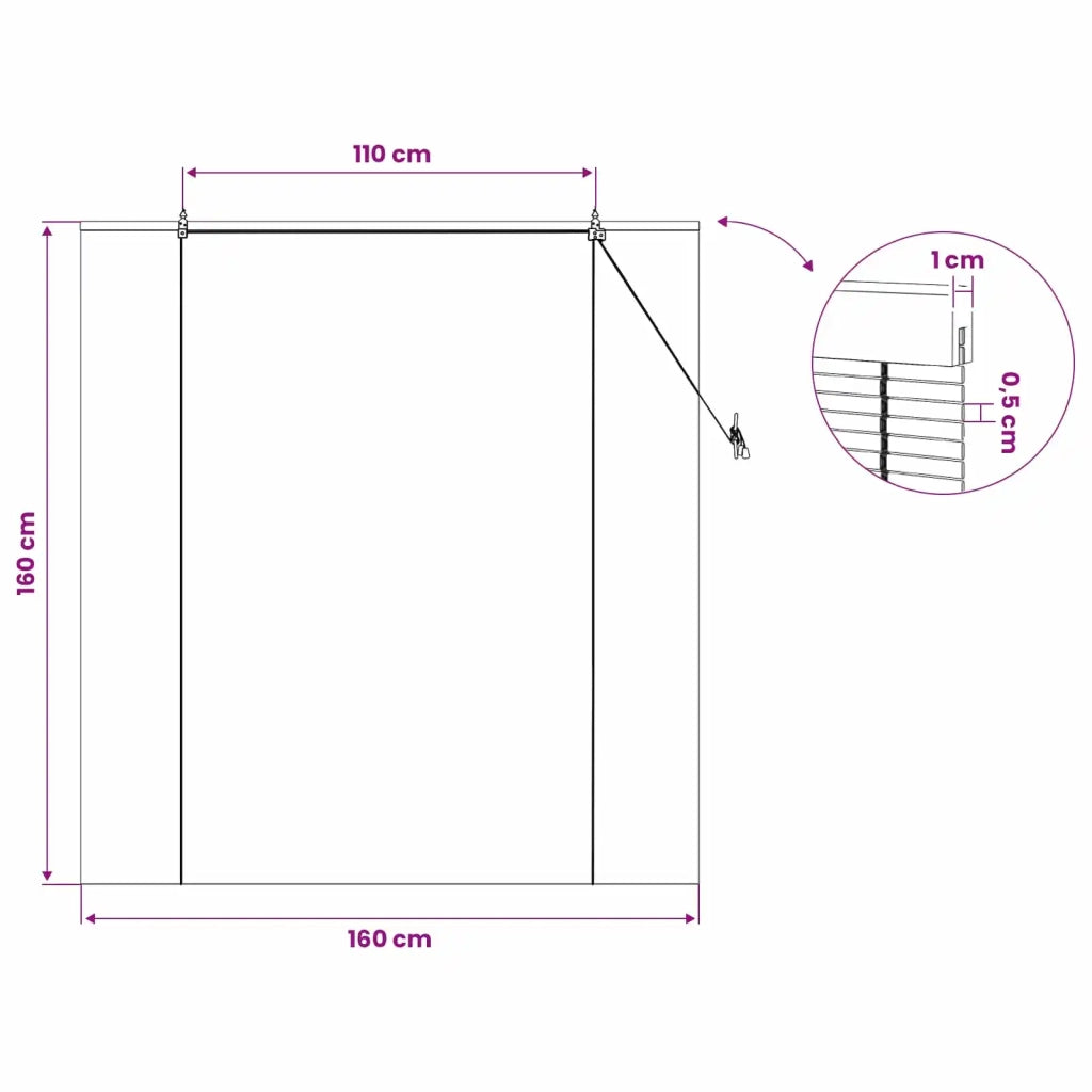 Tenda a rullo Naturale 160 x 160 cm Bambù 42039756