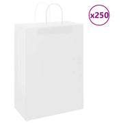 Sacchetti di Carta 250 pz con Manici Bianchi 32x17x44 cm