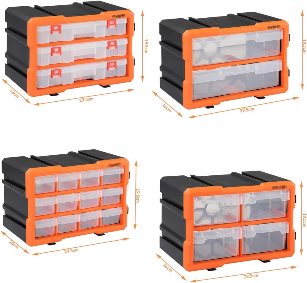 Box Portaminuterie Organizer espandibile 72 scomparti Contenitore Minuterie Utensili Officina