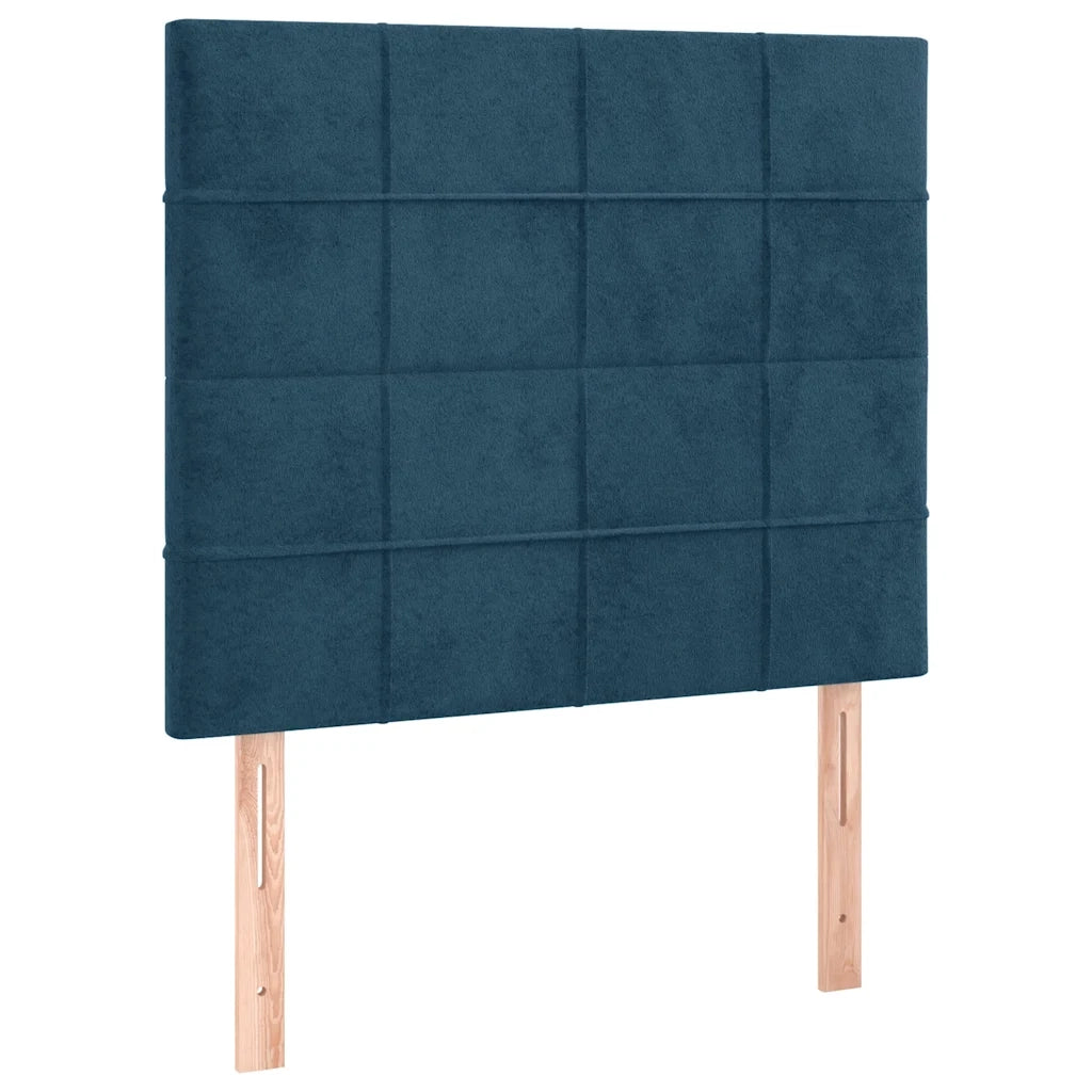 Giroletto a Molle con Materasso Blu Scuro 80x200 cm in Velluto 3132649