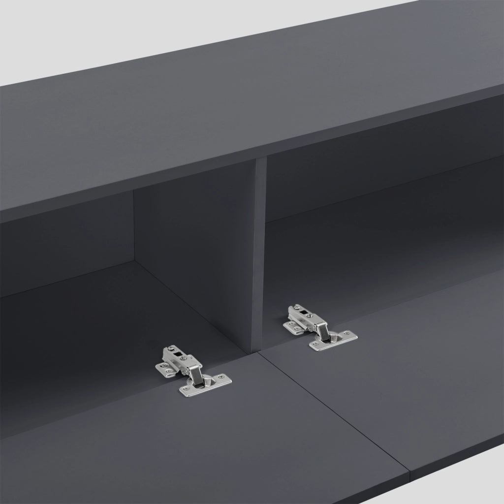 Mobile Pensile Porta TV Evaton da Parete 140 x 33 x 30 cm - Grigio Scuro Opaco [en.casa]