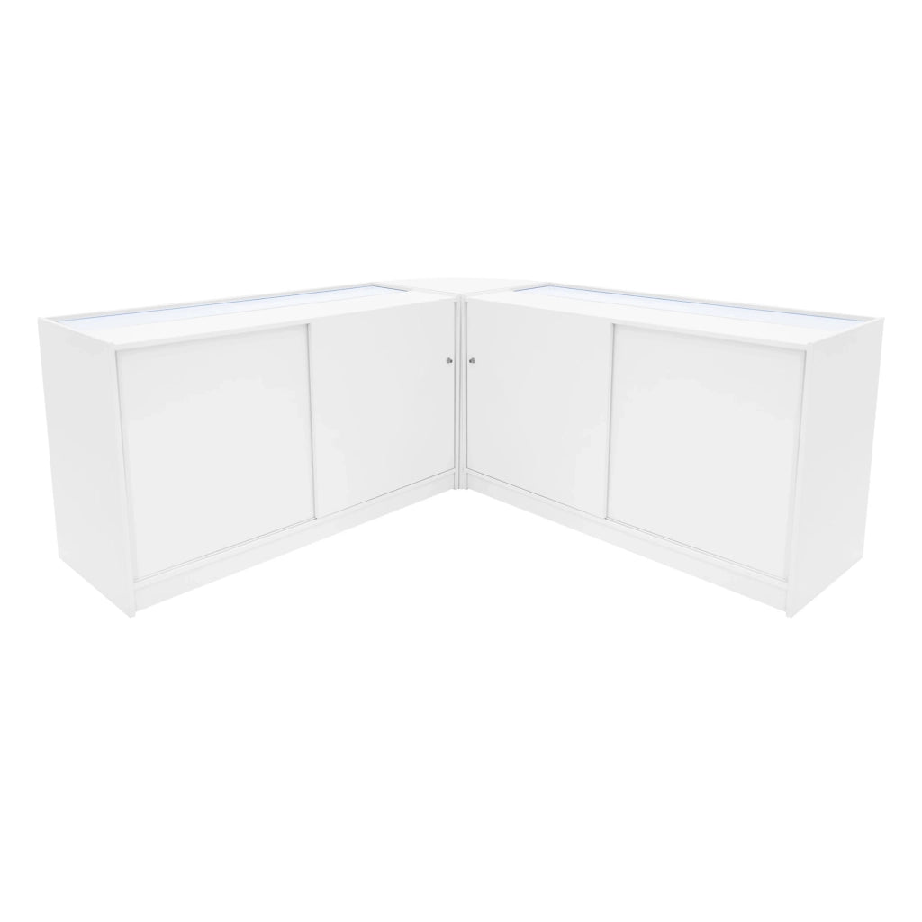 Set Bancone Bianco Apollo LED K1500 LM60 con Vetrina Espositiva 3 Ripiani