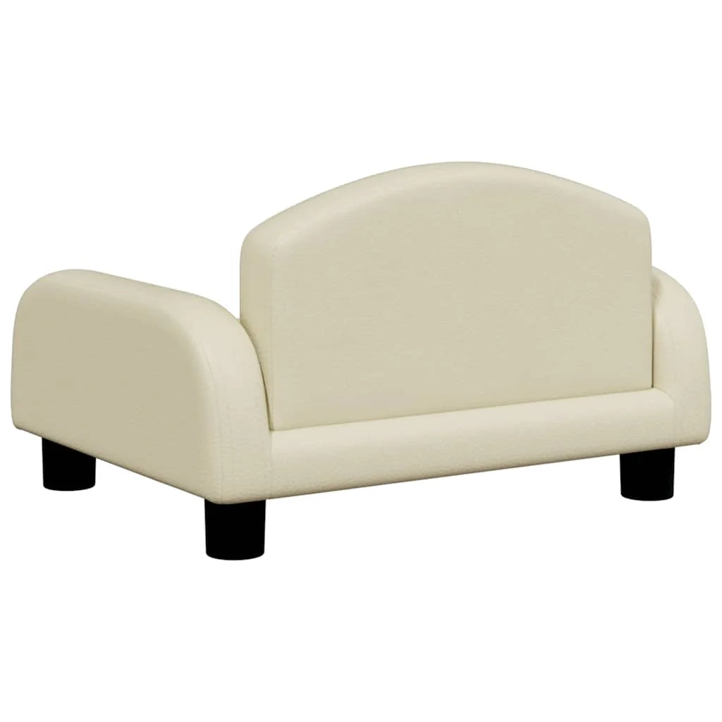 Cuccia per cani a forma di cesto comoda 50 x 40 x 30 cm in similpelle color crema 02_0042672