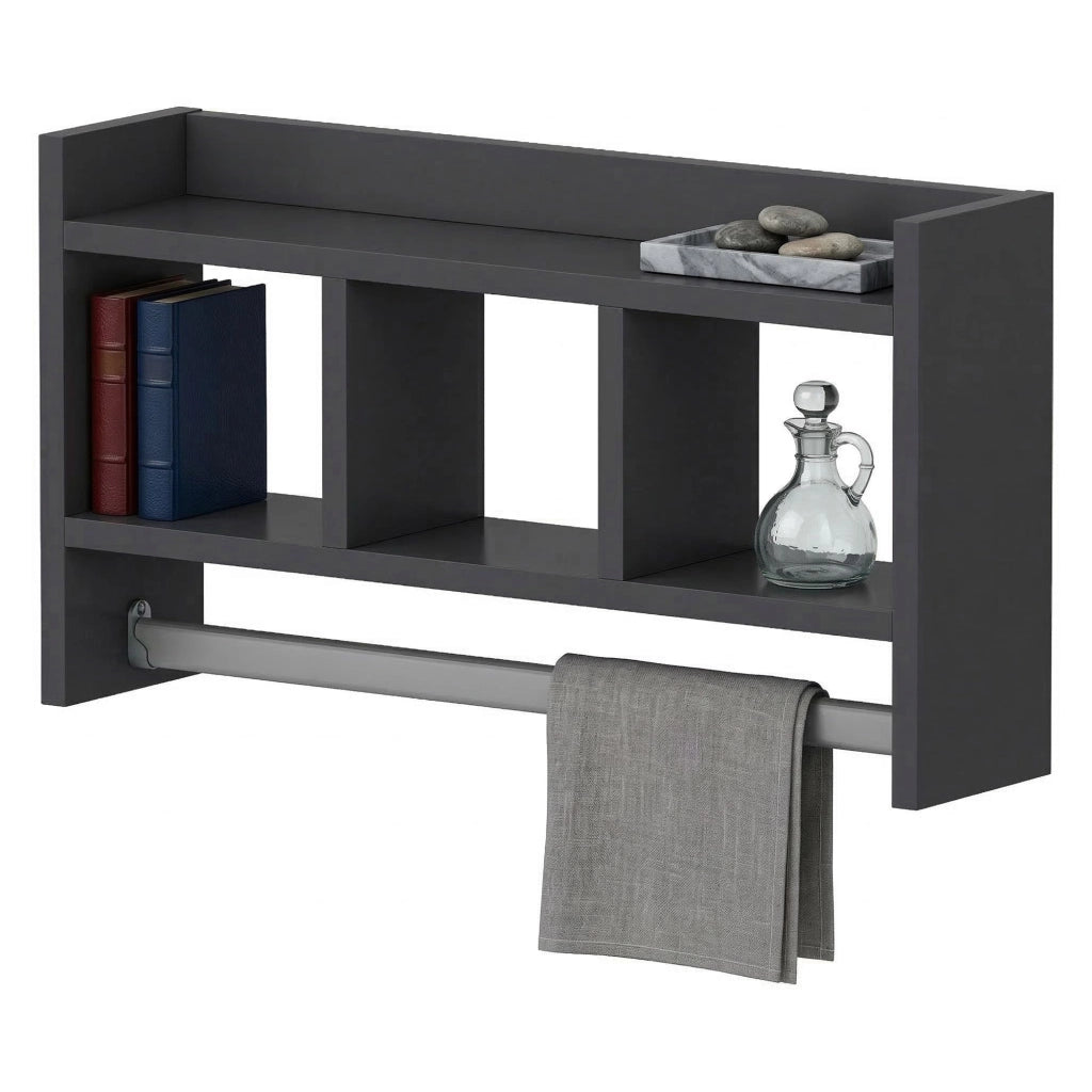 Cortale, Mensola 4 Ripiani, 64x15x35h cm Nero Antracite