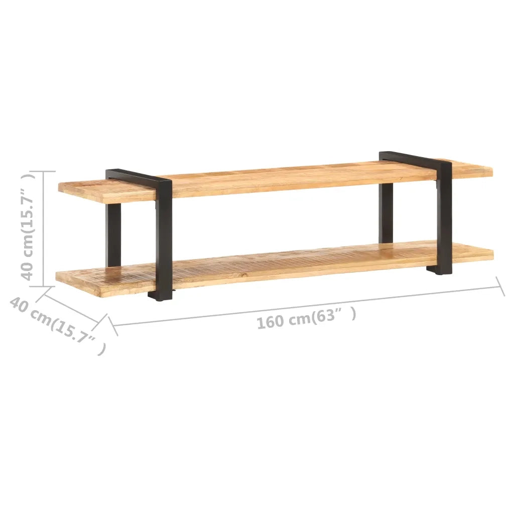 Mobile Porta TV 160x40x40 cm in Legno Massello di Mango Grezzo 320497