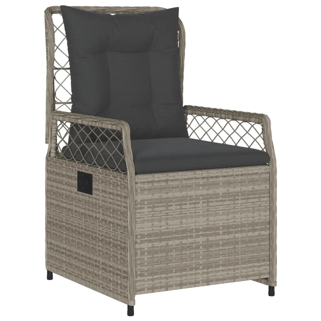 Set Pranzo da Giardino 3pz con Cuscini Grigio Chiaro Polyrattancod mxl 93208